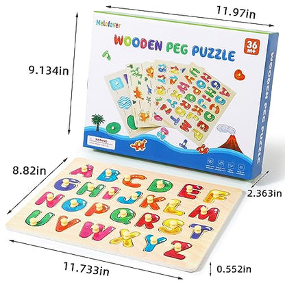 Melofaver Montessori Wooden Peg Puzzles for Toddlers 3-5, Kid Learning Toys