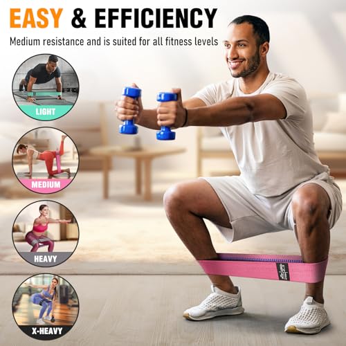 Fabric Resistance Bands for Working Out - color: Black