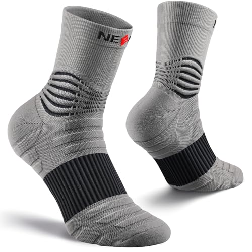 NEENCA Professional Compression Socks for Women Men Circulation, 20-30 mmHg - color: Gray Black, size: Large