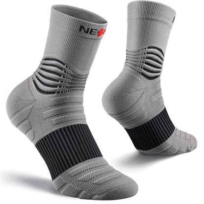 NEENCA Professional Compression Socks for Women Men Circulation, 20-30 mmHg - color: Gray Black, size: Large
