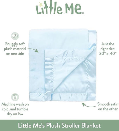 Little Me Baby-Boys Newborn Plush Stroller Blanket, Light Blue, One Size - color: Light Blue