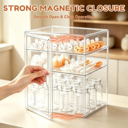 3‑Tier Clear Acrylic Baby Bottle Organizer