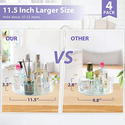 Guzon 4 Pack Lazy Susan Turntable, 11.5" Rotating Organizer with Handles - size: 11.5"-4pc