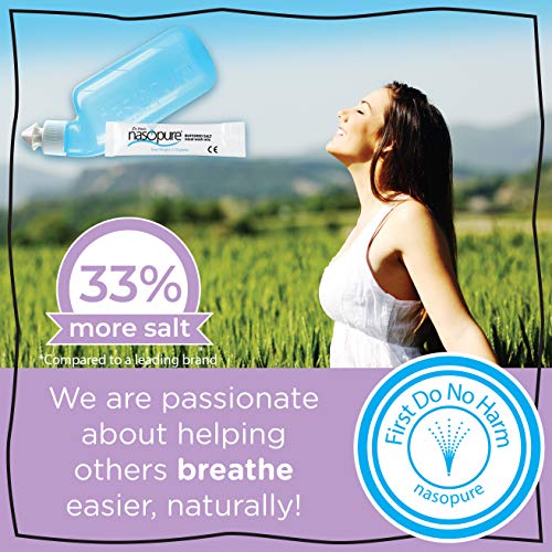 DR HANA'S NASOPURE Nasal Wash, “The Nicer Neti Pot” Little Sampler Sinus Wash Kit, Comfortable Rinse, 4 Oz - size: 5 Piece Set