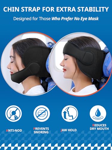 SARISUN Travel Pillow with Chin Strap for Different Seats, Stable Support - color: Pink