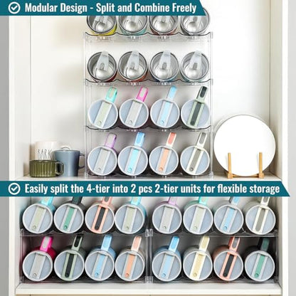 Premium Water Bottle Organizer for Stanley 40OZ & Various Bottles, Tumblers - size: 4 Tier for 16