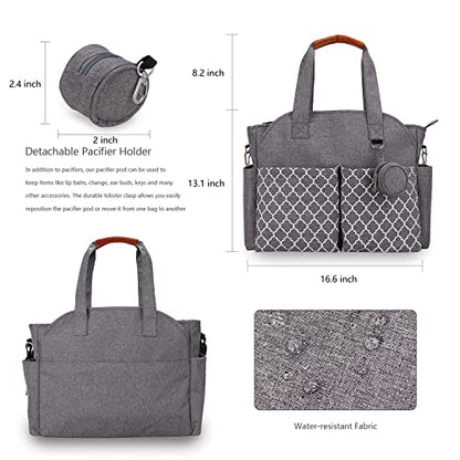 Diaper Bag Tote Large Baby Changing Bag with Changing Station - color: Grey