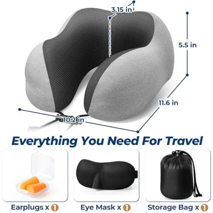 ExploreBliss Travel Pillow, Neck Pillow Airplane, Light Grey - color: Light Grey