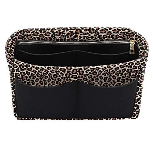 LEXSION Felt Purse Organizer Insert, Tote Bag Shaper Dividers with 5 Sizes - color: B-Leopard, size: Regular X-Large