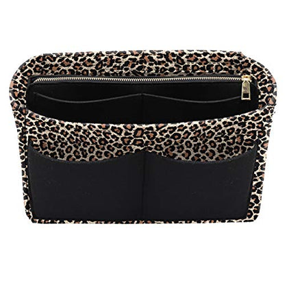 LEXSION Felt Purse Organizer Insert, Tote Bag Shaper Dividers with 5 Sizes - color: B-Leopard, size: Regular X-Large