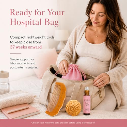 Labor Focus Trio, Birth Comb, Massage Ball & Clary Sage Roller