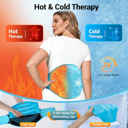 Comfytemp Extra Large Back Ice Pack for Lower Back Pain, Sciatica Relief - color: Blue-large Back Ice Pack-2 Gel Packs