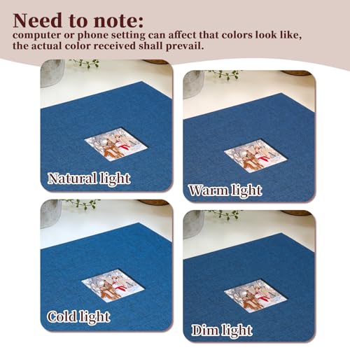 12x12 Inch Large Scrapbook Photo Album, 3 Ring Binder- Navy - color: Navy, size: 12"x12" 20Sheets