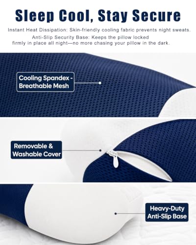 Menlo Park Lumbar Support Pillow for Sleeping, Lower Back Pain Relief