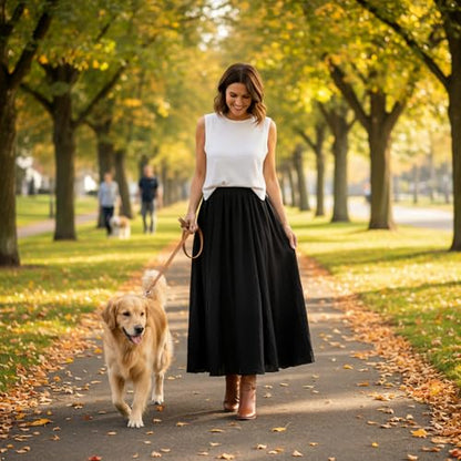 Women's Cotton Long Flowy Rave Renaissance Maxi Skirt - color: Black, size: Small
