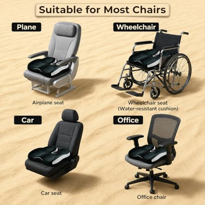 Memory Foam Ergonomic Seat Cushion for Office Chairs Pain Relief - color: Charcoal Black Mesh
