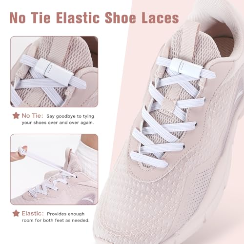 Aiboxin Elastic No Tie Shoelaces for Kids Adults Tieless Stretch Shoe Laces - color: Khaki