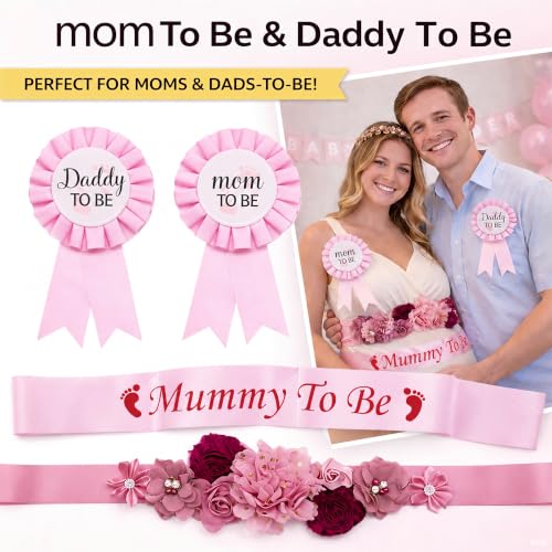 Vexillum Maternity Flower Sash Belly Belt Set(4pcs) - color: Flower#2