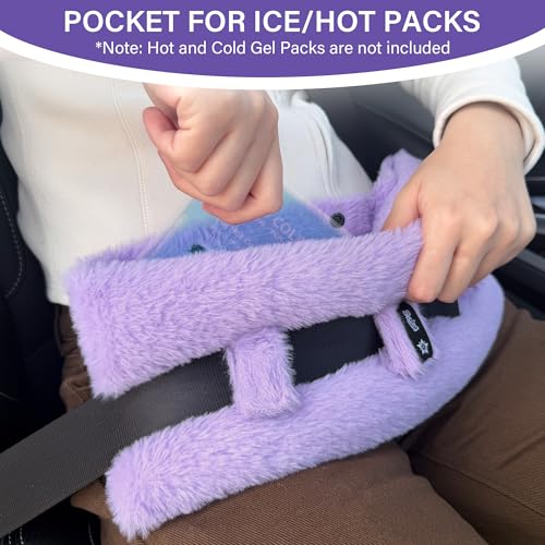 SPRING SEAON Chemo Port Pillow with Hot Cold Pack Pocket, Washable - color: Purple