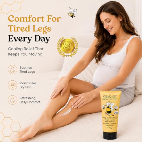 BELLA B Pregnancy Leg And Foot Cream 6 oz - Best Pregnancy Lotion For Feet - Made with Natural Ingredients - Bella B Lotion for Pregnancy Soreness