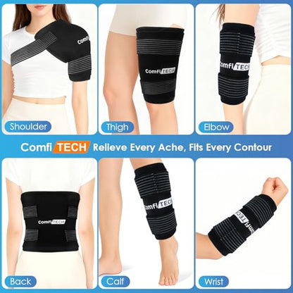 ComfiTECH Reusable Multipurpose Ice Pack with Adjustable Straps, 9" x 12" - size: Large 9" ×12“