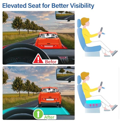 Allaboutsla Car Seat Cushion for Driving, Car Seat Pillow for Short Drivers - color: Gray