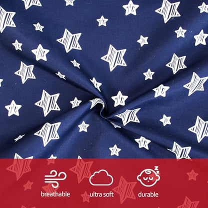 Nursing Pillow Cover for Baby Snug Fits Boppy Nursing Pillows - color: Navy Star