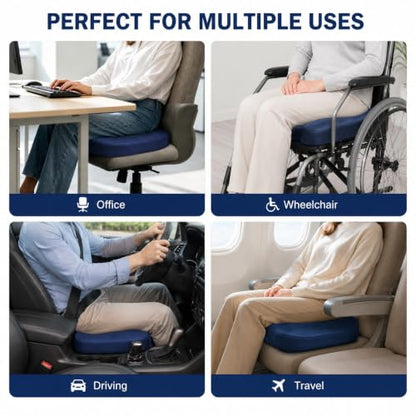 Cooling Ergonomic Memory Foam Seat Cushion, Breathable Mesh Cover, Blue - color: Mesh Blue