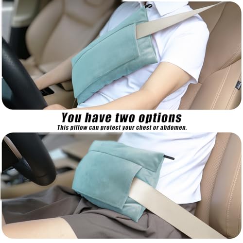 Post Surgery SeatBelt Pillow for Pregnancy Mastectomy Hysterectomy Recovery - color: Light Blue