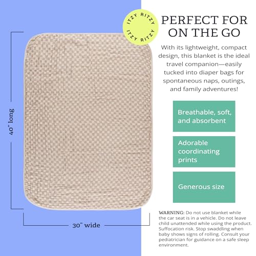 Itzy Ritzy Baby Blanket, Soft Cotton Muslin Multi-Use Blanket, Checkerboard - color: Checkerboard