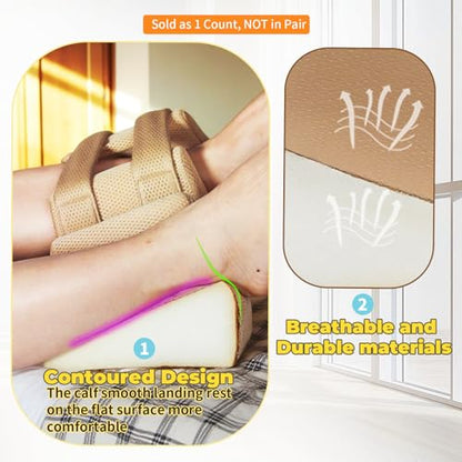 3D Heel Protector Bed Sore Pillow Cushion for Pressure Khaki 1 piece - color: Khaki