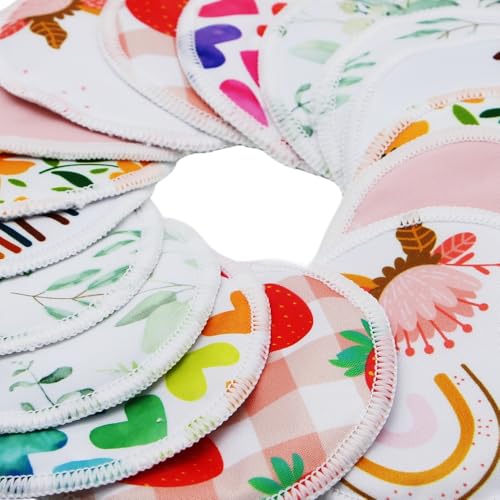 8 pcs(4 Pairs) Random Prints Breast Pads for Nursing Mothers, Reusable and Washable (8pcs Random Prints) - style: 8pcs random prints