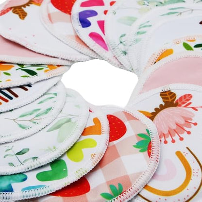 8 pcs(4 Pairs) Random Prints Breast Pads for Nursing Mothers, Reusable and Washable (8pcs Random Prints) - style: 8pcs random prints
