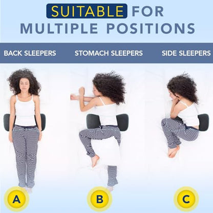 Hapiclody Lumbar Support Pillow for Sleeping Memory Foam Lumbar Pillow for Lower Back Pain Relief Back Support Pillow for Side,Back and Stomach Sleepers-Bed Wedge Bolster Pillow Bed Rest Pillow(Gray)
