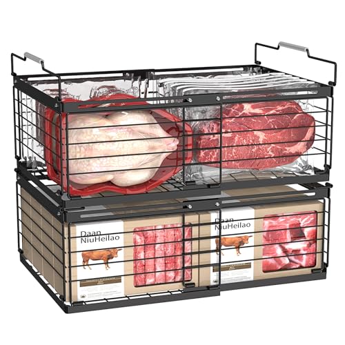 NADAMOO Expandable Chest Freezer Organizer, Stackable Wire Baskets - size: 2 Packs