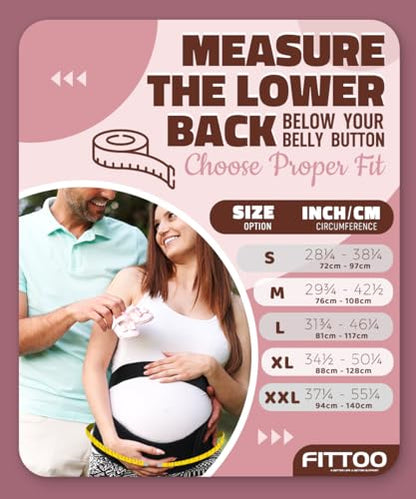 FITTOO Pregnancy Belly Bands for Pregnant Women, 3 in 1 Pregnancy Belt - color: Black, size: Medium