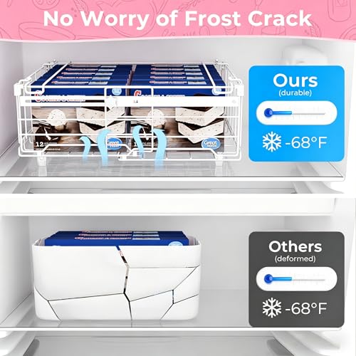 Stackable Chest Freezer Organizer Bins - White, 4 PCS - color: White