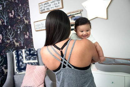 Bamboobies Women's Nursing Easy Access Tank Top, Maternity Clothing for Breastfeeding - color: Graphite, size: Small