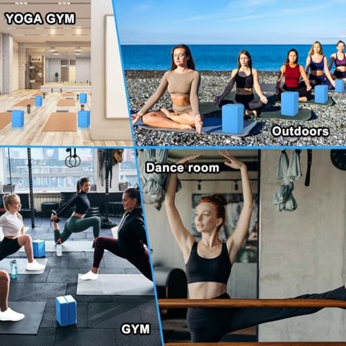 Honoson 20 Pcs Foam Yoga Blocks Bulk 9x6x3'' High Density - color: Dark Blue