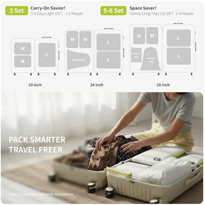 Cipway Compression Packing Cubes Set (White 3pcs) - color: White, size: 3PCS