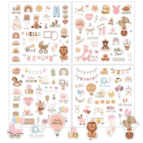 Newborn Baby Scrapbook Stickers - Decorative Decals for Baby Shower