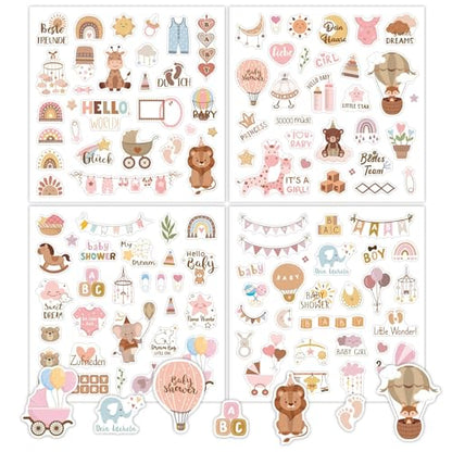 Newborn Baby Scrapbook Stickers - Decorative Decals for Baby Shower
