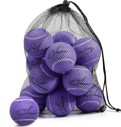 INSUM Bulk Tennis Balls, Extra Duty Practice Balls with Mesh Bag - color: Purple-A, size: 12 Pack