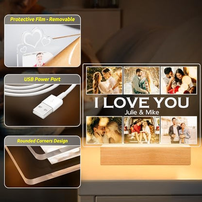 Custom Picture Frame, Personalized Anniversary Birthday Gifts for Women Men - color: Style-06-01