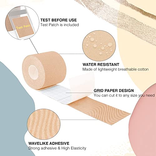 Anti-Wrinkle Face Tape Complete Set — Kinesiology Roll Tape & 120 Pre-Cut Strips for Face & Neck