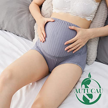 Maternity Cotton Underwear High Waist Adjustable Pregnancy Seamless Soft Hipster Panties Over Bump 4-Pack - color: 2gray+2black(4 Pack), size: Small