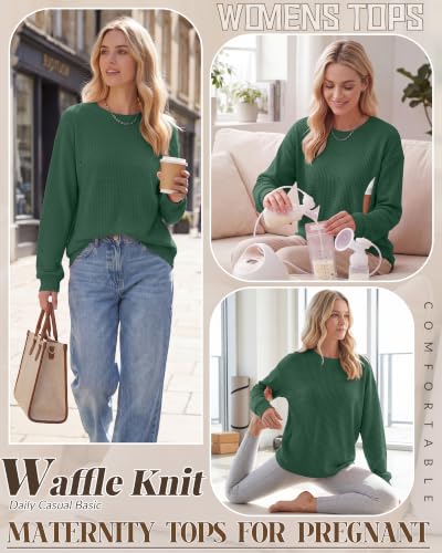 Oakgarden Women's Zipper Oversized Nursing Sweatshirts - color: Green, size: Small