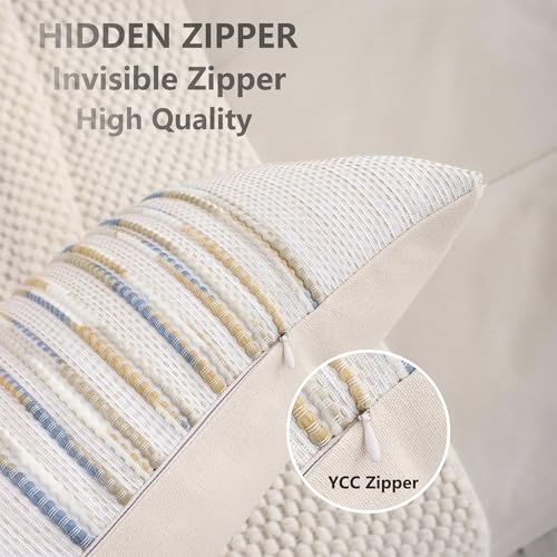 Boho Lumbar Throw Pillow Cover 14x36 Yellow Blue - color: Yellow-blue Stripe, size: 36" x 14" (Pack of 1)