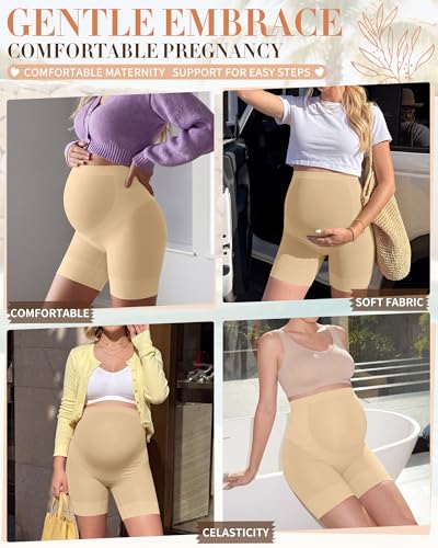 3 Pack Maternity Shapewear Shorts - color: Nude, Nude, Nude, size: Small