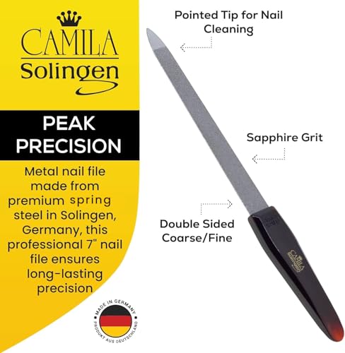 CS19 Sapphire Metal Nail File for Natural Nails Fingernail and Toenail Care, 8" Double Sided Coarse and Fine for Manicure and Pedicure - size: 8 Inch (Pack of 1)